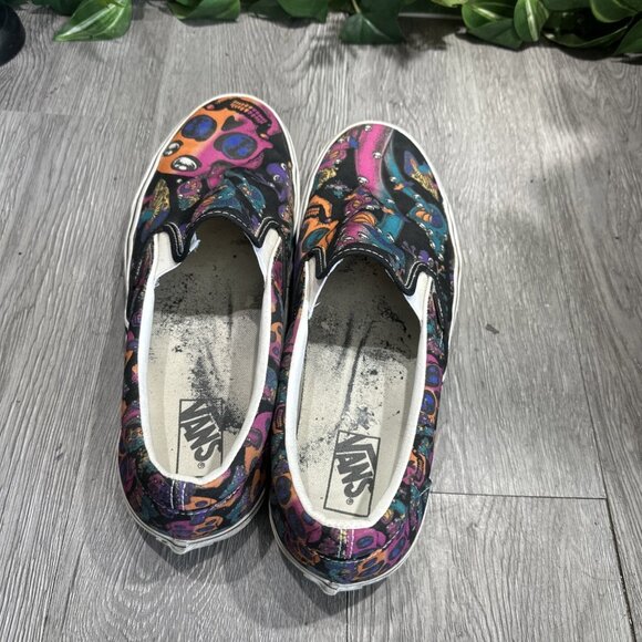 Vans Classic Slip On Trippy Drip Mushroom Skull Shoes Men’s 13 Psychedelic main image 9